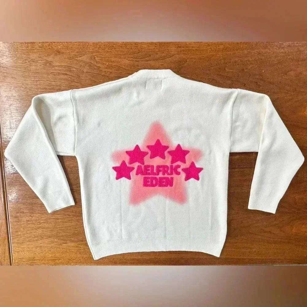 Aelfric Eden “Flocking Star” Sweater White/Pink Size XL - Picture 5 of 12